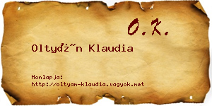 Oltyán Klaudia névjegykártya
